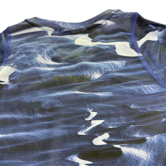 New NWOT Columbia Titanium Omni-Shade Rash Guard Swim Shirt.  Long Sleeve. Blue - Picture 9 of 11
